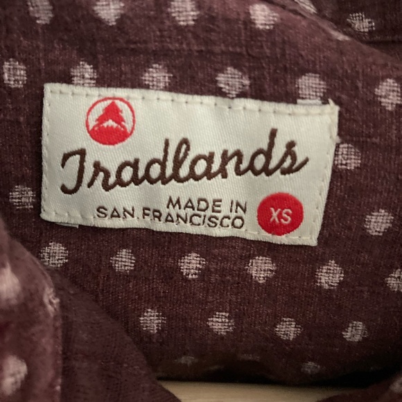 Tradlands Maroon Printed Polka Dots LS Shirt. Size XS. Made in San Francisco. - Picture 11 of 11